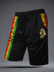 Men's Reggae Music Inspired Print Casual Shorts