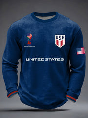 Men's USA Soccer Waffle Long Sleeve T-Shirt
