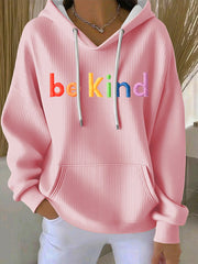 Women's Be Kind Print Casual Hoodie