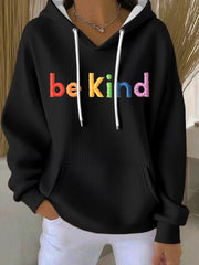 Women's Be Kind Print Casual Hoodie