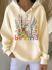 Women's Be Kind Print Casual Hoodie