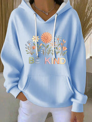 Women's Be Kind Print Casual Hoodie