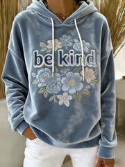 Women's Be Kind Print Casual Flannel Sweater