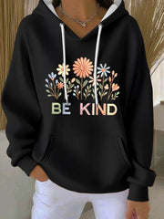 Women's Be Kind Print Casual Hoodie