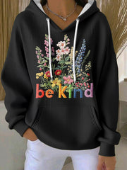 Women's Be Kind Print Casual Hoodie