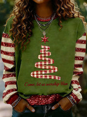 Women's Christmas Faith Print Casual Sweatshirt