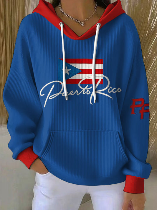 Women's Puerto Rico Art Printed Hoodie