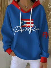 Women's Puerto Rico Art Printed Hoodie
