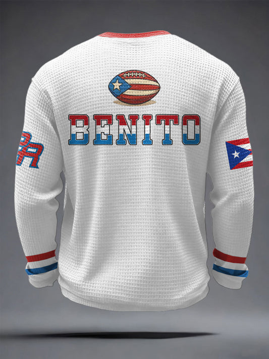 Men's Bunny Football Music Lover Printed Waffle Tops