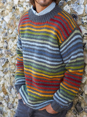 Men's autumn and winter striped tops