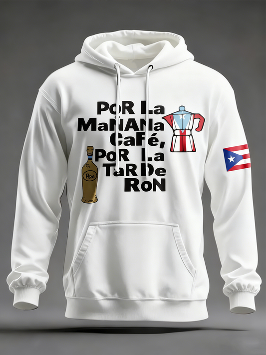 Men's Puerto Rico Art Printed Hooded Sweatshirt
