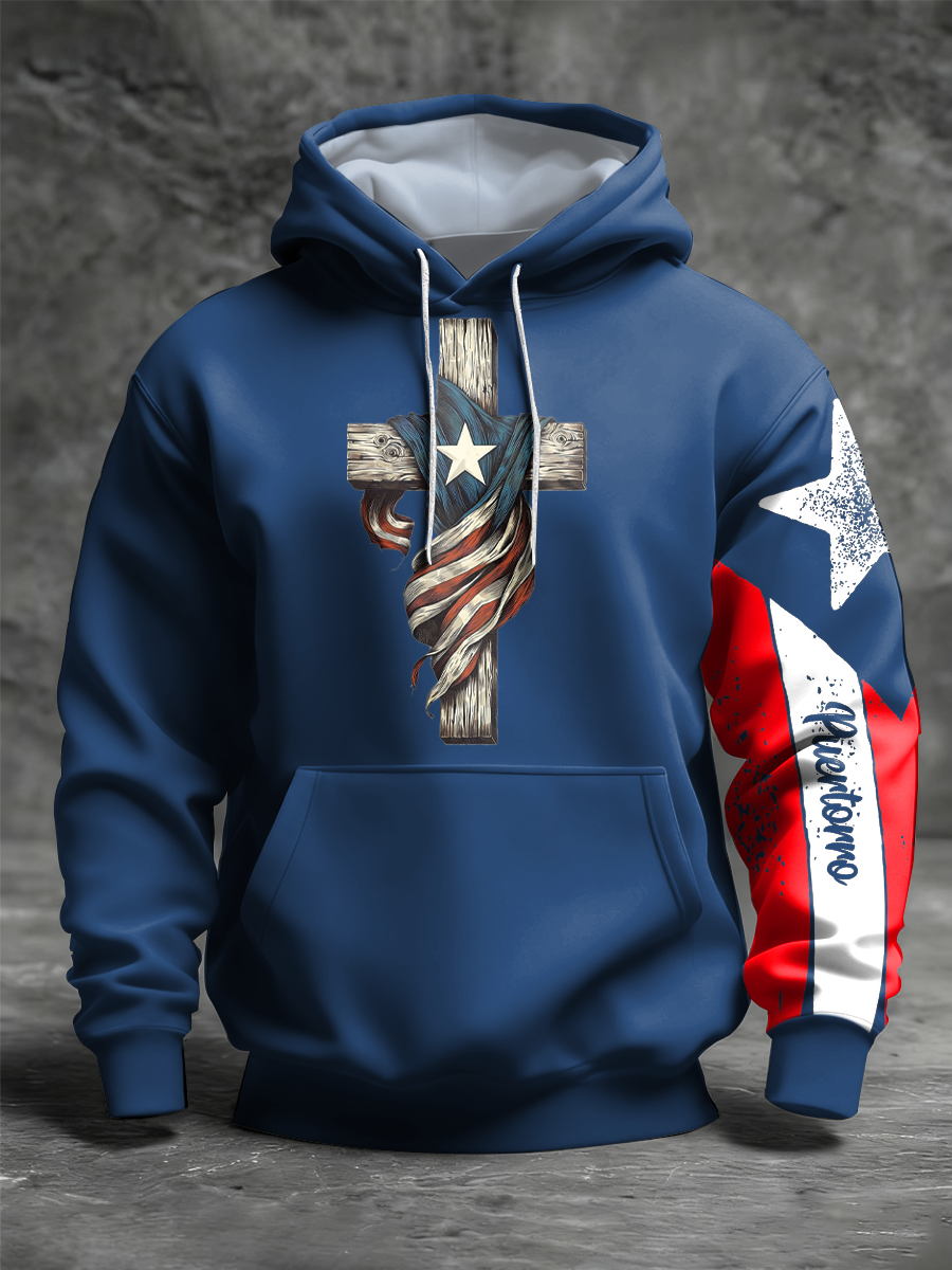 Men's Puerto Rico Proud Art Printed Hoodie