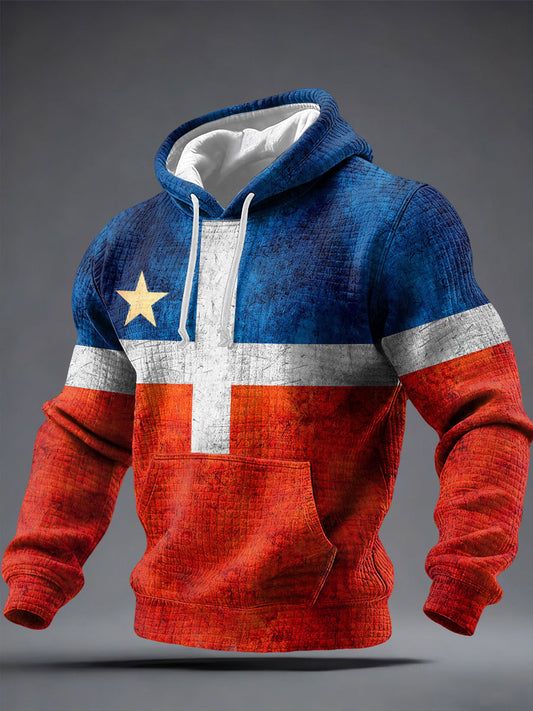 Men's Puerto Rico Proud Art Printed Hoodie