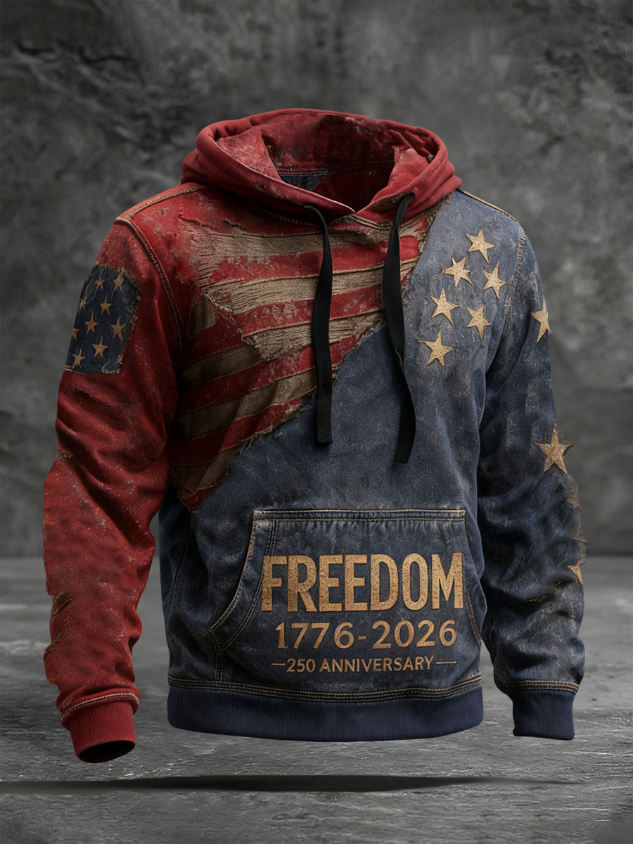 Men's America 250 Print Casual Hoodie