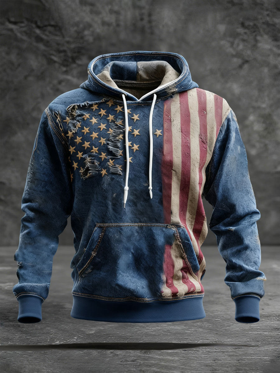 Men's America 250 Print Casual Hoodie