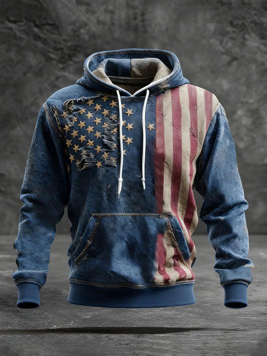 Men's America 250 Print Casual Hoodie