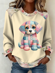 Women's cute dog print Top