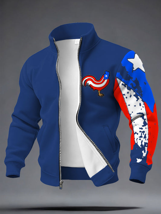 Men's Puerto Rico Art Printed Coat