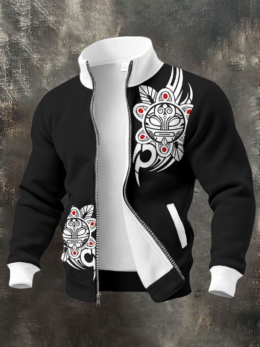 Men's Puerto Rico Taino Art Printed Coat