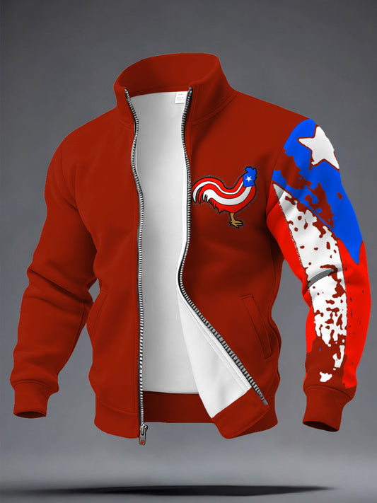 Men's Puerto Rico Art Printed Coat
