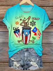Women's Puerto Rico Print short-sleeved T-shirt