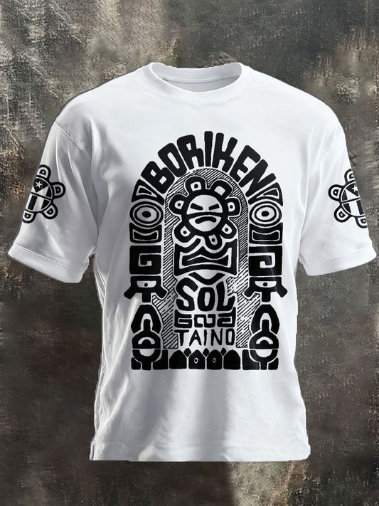 Unisex Puerto Rico Taino Art Proud Printed T-shirt