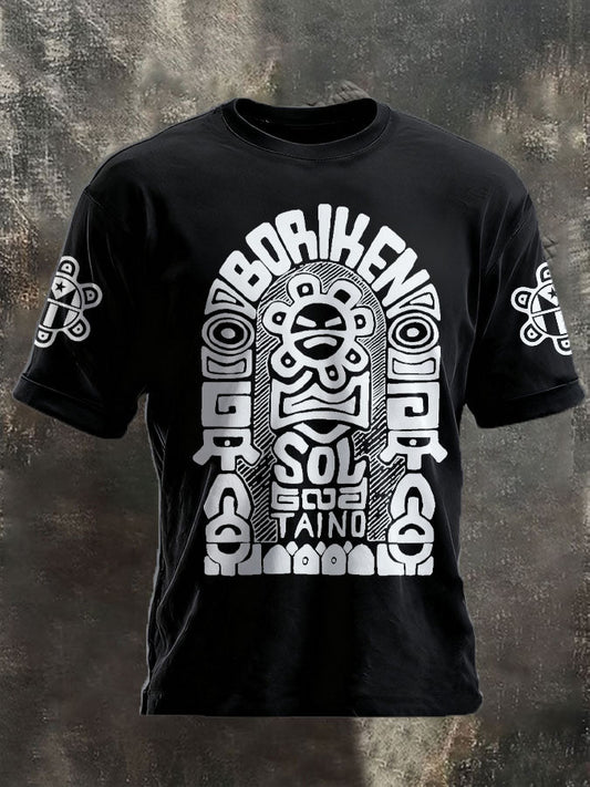 Unisex Puerto Rico Taino Art Proud Printed T-shirt