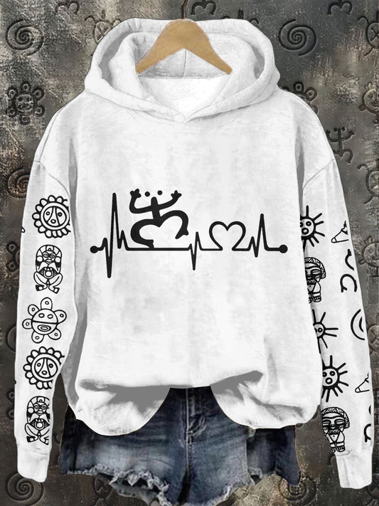 Women's Puerto Rico Taino Art Proud Printed Sweatshirt