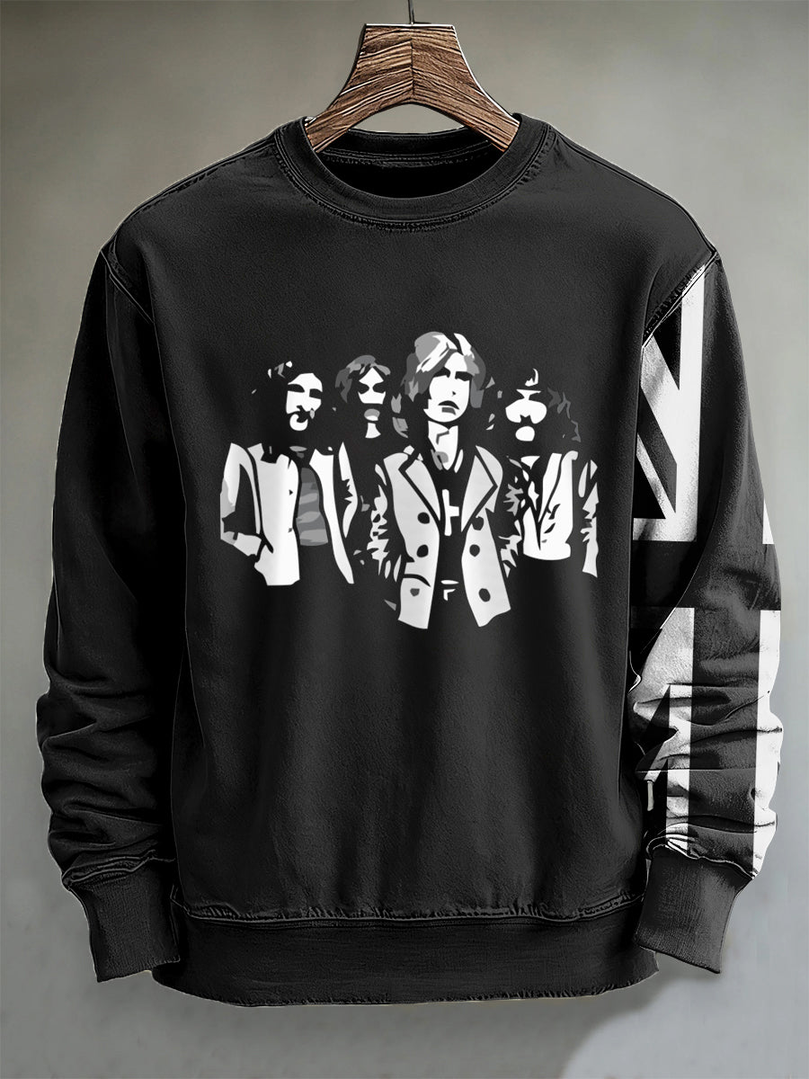 Men's Rock Band Inspired Crew Neck Sweatshirt