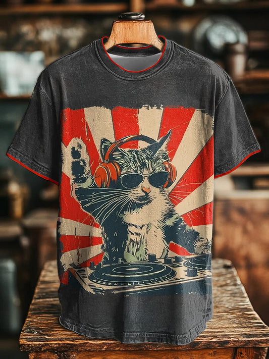 Funny DJ Cat Unisex T-Shirts
