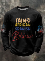 Men's Puerto Rico Taino Art Printed Waffle Tops