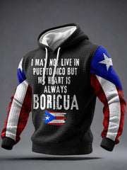 Men's Puerto Rico Taino Art Printed Hoodie