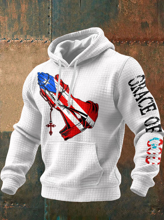 Men's Puerto Rico Faith Art Printed Hoodie