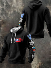 Men's Puerto Rico Taino Art Music Lover Printed Hoodie
