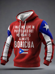 Men's Puerto Rico Taino Art Printed Hoodie