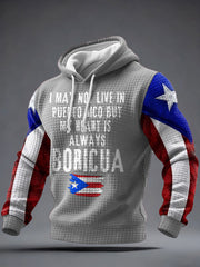 Men's Puerto Rico Taino Art Printed Hoodie