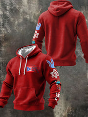 Men's Puerto Rico Taino Art Music Lover Printed Hoodie