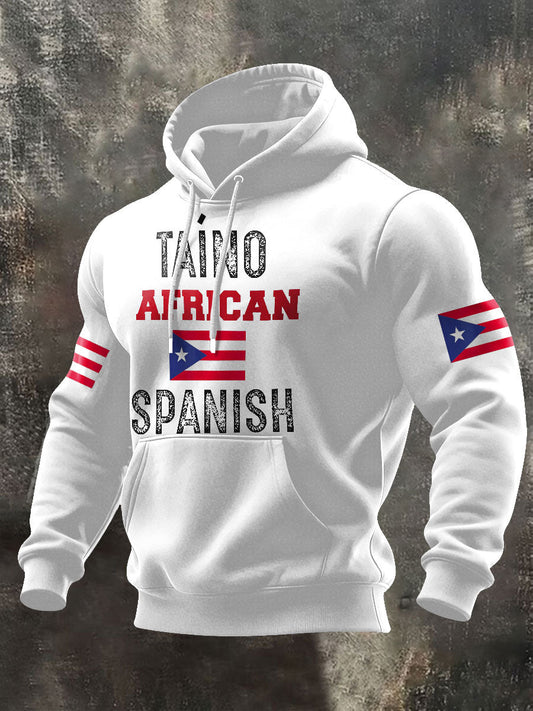 Men's Puerto Rico Taino Art Printed Hoodie
