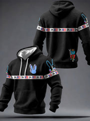 Men's Puerto Rico Taino Art Music Lover Printed Hoodie