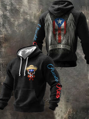 Men's Puerto Rico Art Printed Hoodie