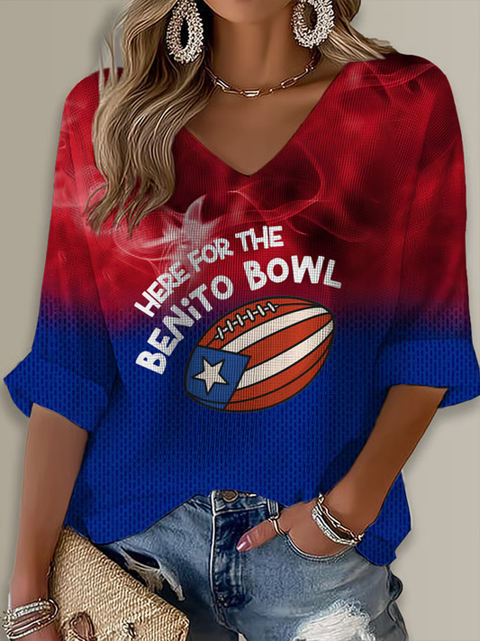 Women's Here For The Benito Bowl Waffle T-shirt