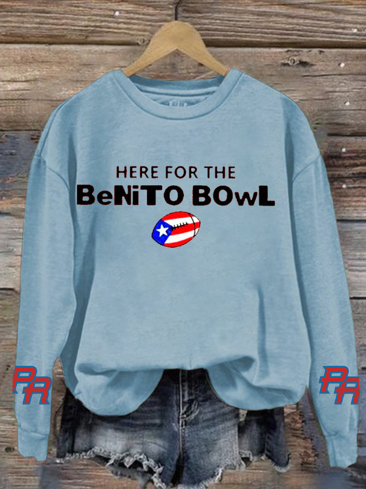 Women's Here For The Benito Bowl polyester sweatshirt
