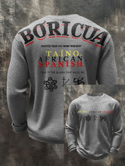 Men's Puerto Rico Taino Art Printed Waffle Tops