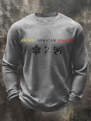 Men's Puerto Rico Taino Art Printed Waffle Tops