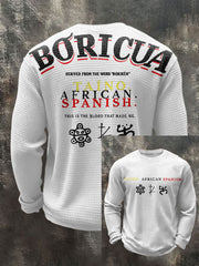 Men's Puerto Rico Taino Art Printed Waffle Tops