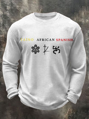 Men's Puerto Rico Taino Art Printed Waffle Tops