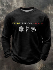 Men's Puerto Rico Taino Art Printed Waffle Tops