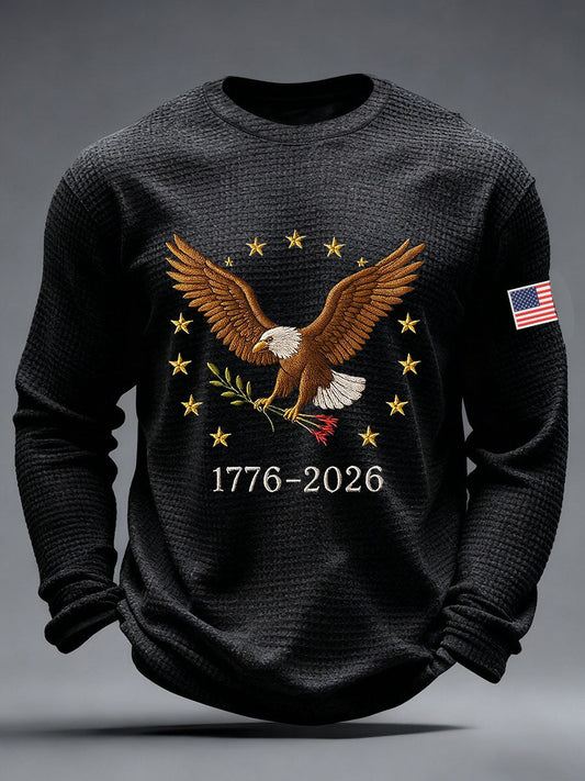 Men's America 250 Waffle Print Casual T-Shirt