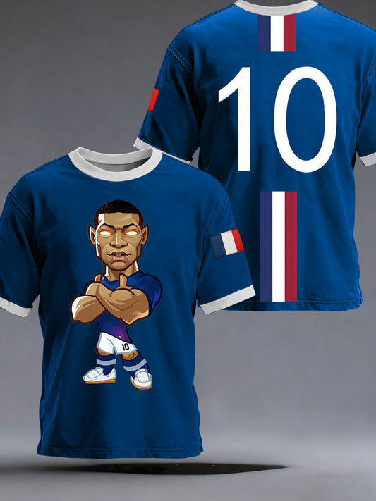 Men's France Soccer Print Short Sleeves T-shirt