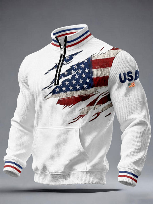 Men's USA Patriotic Waffle Sweatshirts